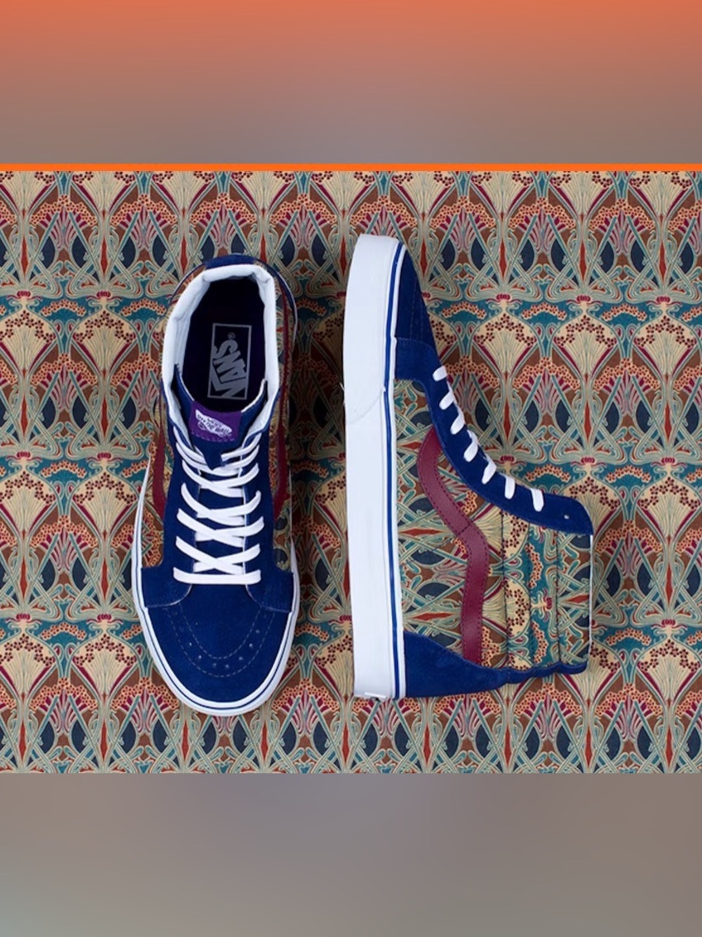 Vans x Liberty of London 2013 Sk8-Hi Reissue Blue Depths/Paisley Men 9/ Wom 10.5